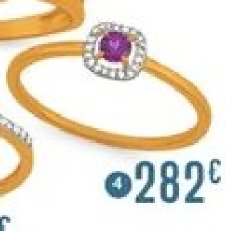 Bague rhodolite et diamants 0,03 ct