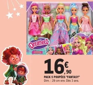 Pack 5 poupées "Fantasy" Dreameez