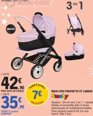 Smoby Maxi-Cosi Poussette et landau 3 en 1