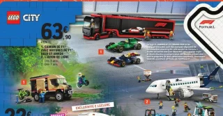 LEGO City - Camion de F1 avec voitures de F1 RB20 et AMR24 / L'avion de ligne