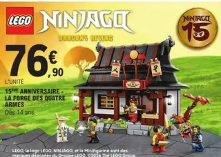 Jeu de construction 15ème anniversaire - La forge des quatre armes Lego Ninjago