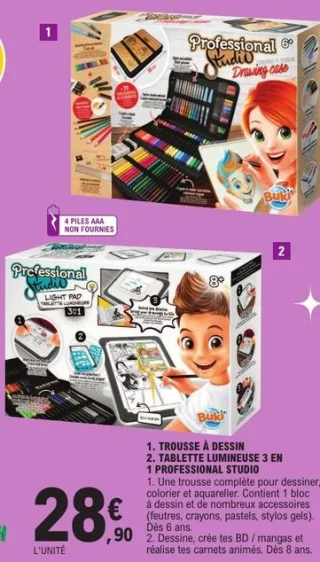 Professional Studio Trousse à dessin ou Tablette lumineuse Buki
