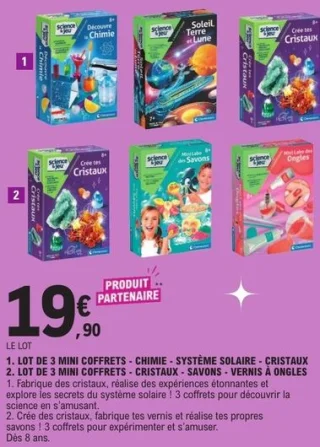 Lot de 3 mini coffrets Clementoni Science & Jeu