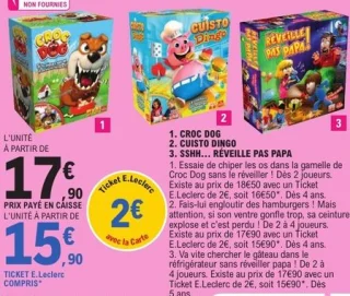 Jeu de société Croc Dog / Cuisto Dingo / Sshh... Réveille pas Papa
