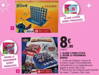 Jeu de voyage Aligne 4 pions ou Devine le personnage Disney / Marvel