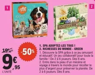 Jeu de société SPA Adoptez-les tous ! / Richesses du Monde - Green