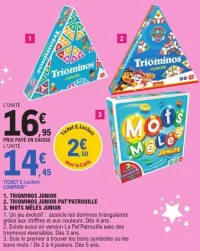 Jeu de société Triominos Junior ou Mots Mêlés Junior