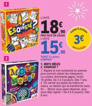 Jeu de société Mots Mêlés ou Esquissé ?