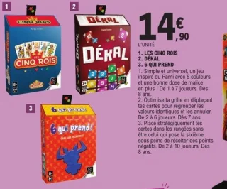 Jeu de cartes Les Cinq Rois / Dékal / 6 Qui Prend