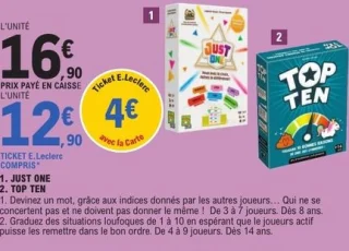 Jeu d'ambiance Just One / Top Ten