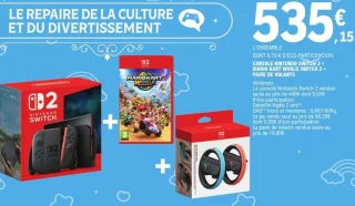 Console Nintendo Switch 2 + Mario Kart World Switch 2 + Paire de volants Nintendo