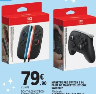 MANETTE PRO SWITCH 2 OU PAIRE DE MANETTES JOY-CON SWITCH 2