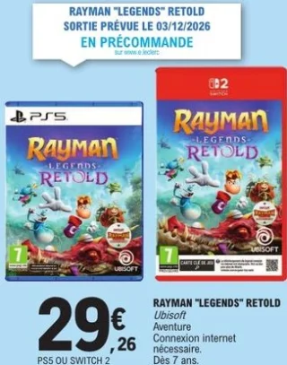 RAYMAN "LEGENDS" RETOLD PS5 OU SWITCH 2