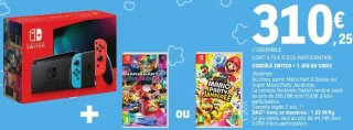 Console Nintendo Switch + 1 jeu au choix (Mario Kart 8 Deluxe ou Super Mario Party Jamboree)