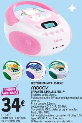 LECTEUR CD MP3 LICORNE Mooov