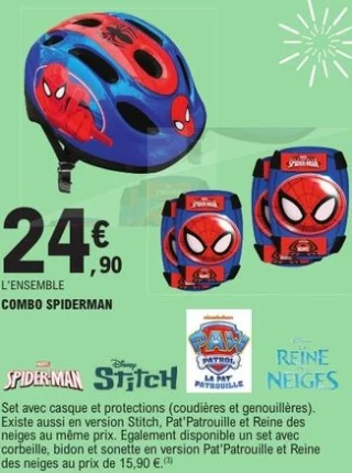 Combo casque et protections Spiderman