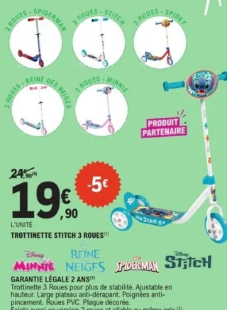 Trottinette Stitch 3 roues Disney