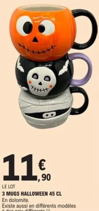 3 Mugs Halloween 45 cl