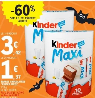 Barres chocolatées Kinder Maxi