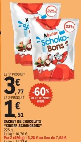 Sachet de chocolats Kinder Schokobons