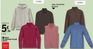 Sweat ou cardigan polaire adulte Tissaïa Basics