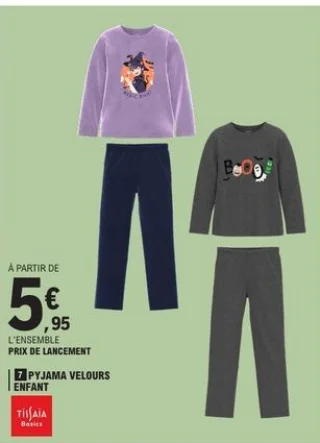 Pyjama velours enfant Tissaïa Basics