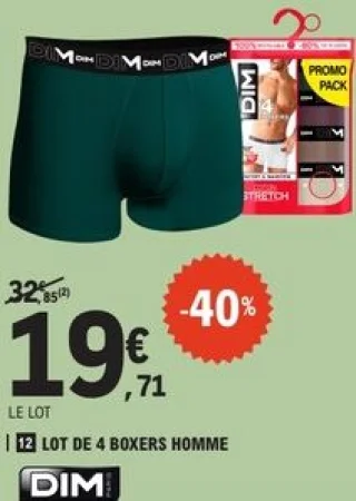 Lot de 4 boxers homme Dim