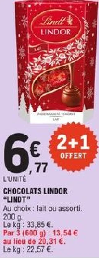 Chocolats Lindor Lindt