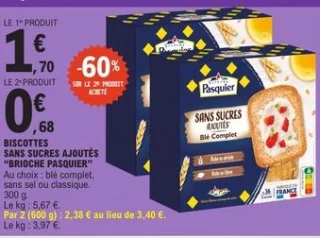 Biscottes sans sucres ajoutés Brioche Pasquier
