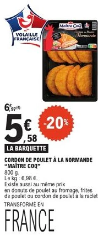 Cordon de poulet à la normande Maître CoQ