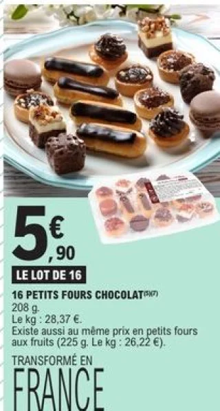 16 petits fours chocolat