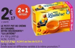 Le petit pot de crème au caramel offre découverte La Laitière