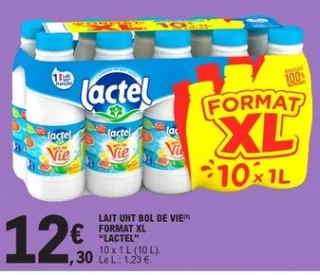 Lait UHT Bol de Vie Format XL "Lactel"