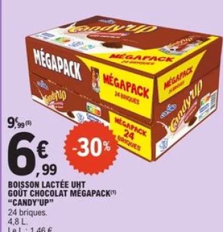 Boisson lactée UHT goût chocolat Mégapack "Candy'Up"