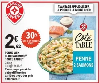 Penne aux deux saumons Côté Table