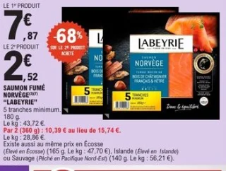 Saumon fumé Norvège Labeyrie