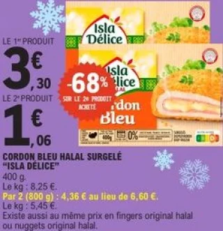 Cordon bleu halal surgelé Isla Délice