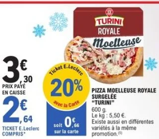 Pizza moelleuse royale surgelée Turini