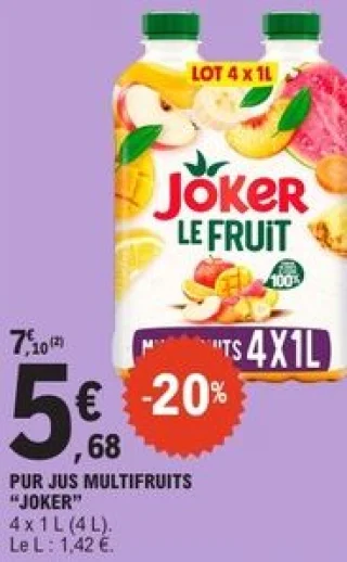 Pur jus multifruits Joker 4 x 1 L