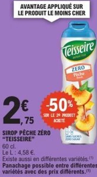 Sirop pêche zéro Teisseire