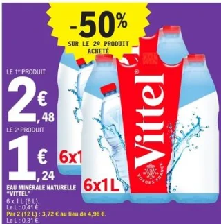 Eau minérale naturelle Vittel 6x1 L