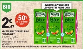 Nectar multifruits bio Pressade 6 x 20 cl