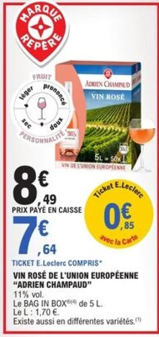 Vin rosé de l'Union Européenne Adrien Champaud