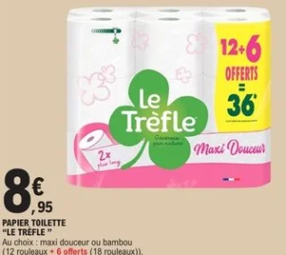 Papier toilette Le Trèfle Maxi Douceur