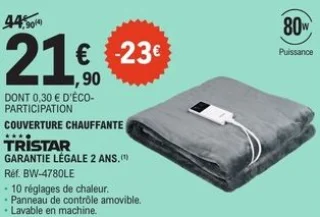 Couverture chauffante Tristar BW-4780LE