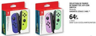 Sélection de paires de manettes Joy-Con Nintendo Switch