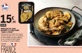 Morceaux de lapin marinés à la moutarde Loeul & Piriot