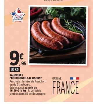 Saucisses Bourgogne Salaisons