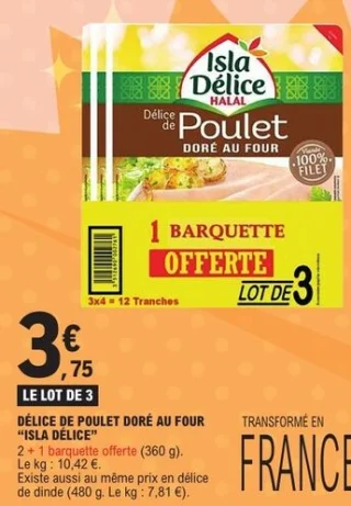 Délice de poulet doré au four "Isla Délice"