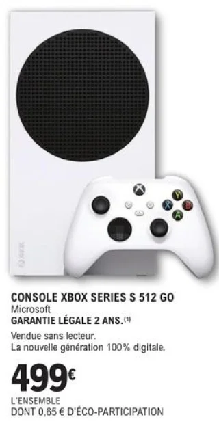 CONSOLE XBOX SERIES S 512 GO Microsoft